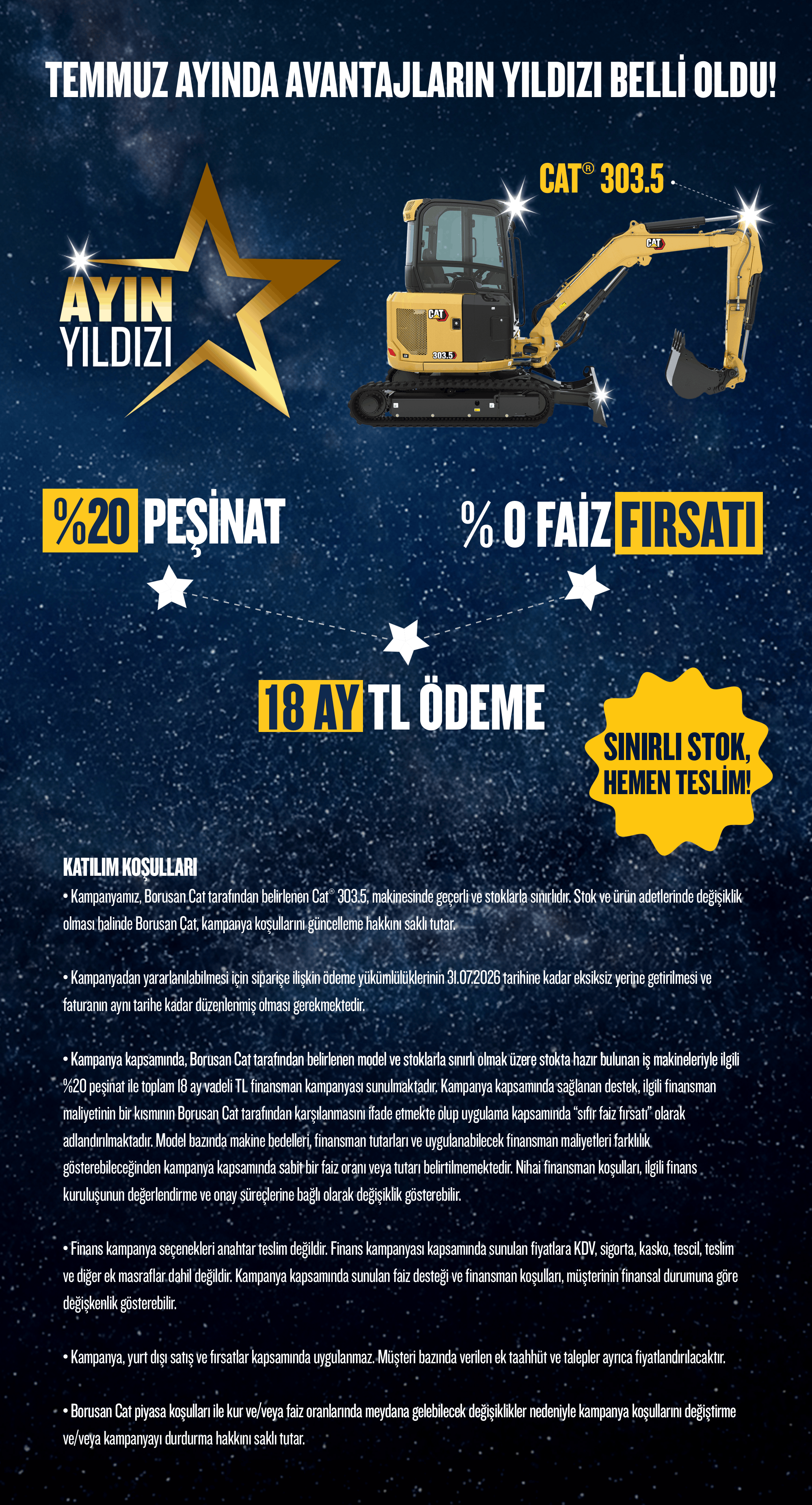 Temmuz Ayının Yıldızı Cat 303.5! one pager